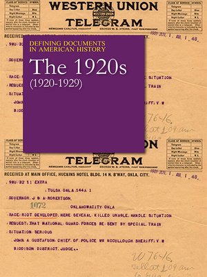 cover image of Defining Documents in American History: The 1920's, (1920-1929)